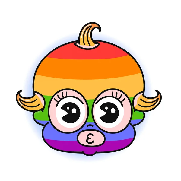 Funny Baby Head Lgbt Gay Rainbow Mask Print Shirt Vector — Vector de stock
