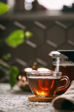 Çay fincanı, çay seremonisi konsepti.