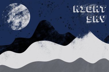 Dağlarda bir gece. Katmanlı manzara.