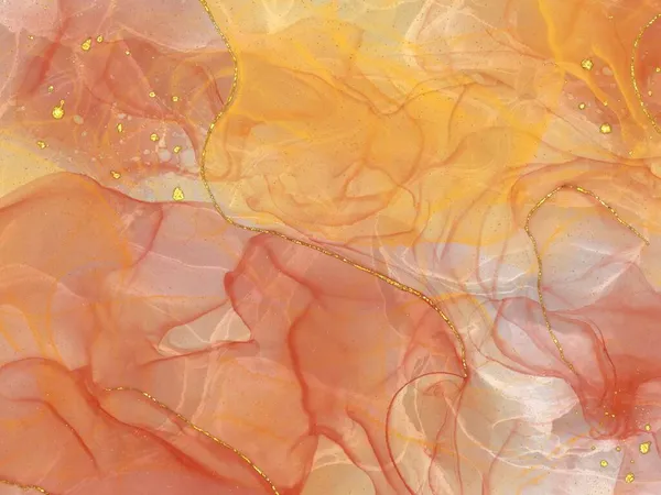 Naturalny Abstrakcyjny Płyn Malarstwo Sztuki Technice Tuszu Alkoholowego Mieszanina Kolorów — Zdjęcie stockowe