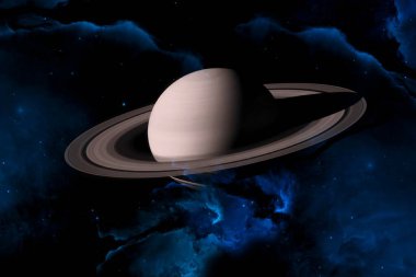 Gezegen ve galaksinin yıldızları serbest uzayda. Görüntü arkaplanı.