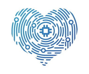 Parmak izi biçimi, düz tasarım vektör çizimi, grafik ve web tasarımı için kavramsal ağ ve siber güvenlik