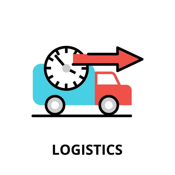Έννοια Του Εικονιδίου Logistics Σύγχρονη Επίπεδη Λεπτή Γραμμή Σχεδιασμού Διανυσματική — Διανυσματικό Αρχείο