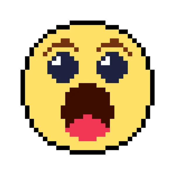 Emoticon Emoji Smile Pixel Art Design Vector Illustration — 스톡 벡터