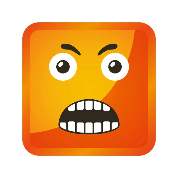 Emoticon Quadrate Gialle Emoji Illustrazione Vettoriale Stile Piatto Primo Piano — Vettoriale Stock