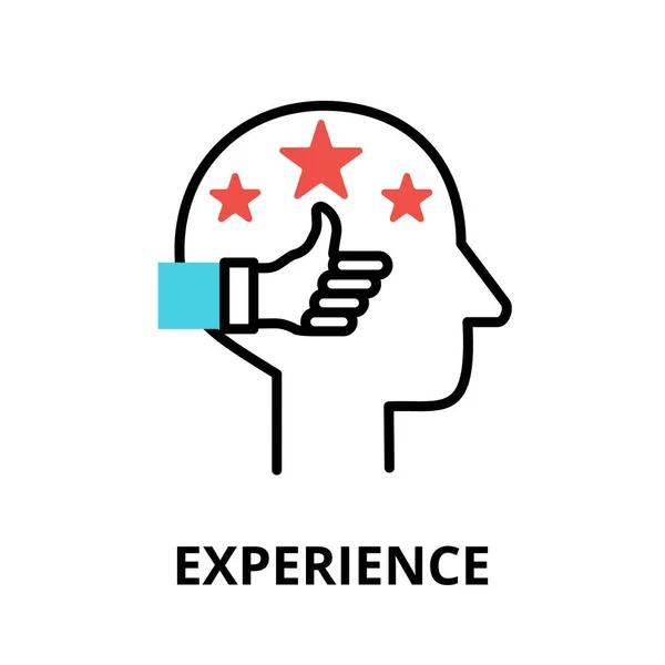 Icon Concept Experience Brain Process Collection Flat Editable Line Vector — Stok Vektör