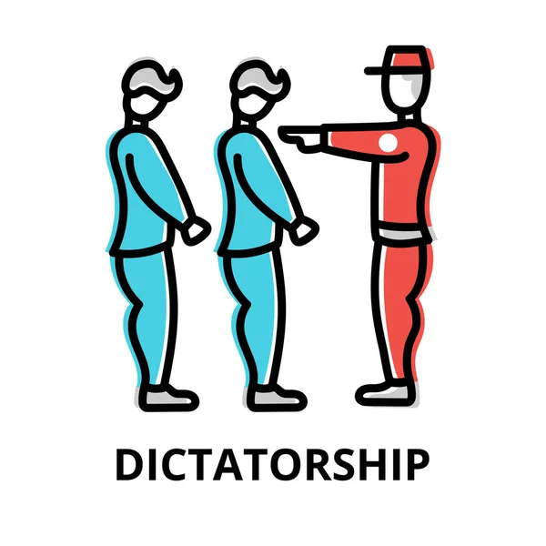Dictatorship Icon Concept Politics Collection Flat Line Vector Illustration — Wektor stockowy