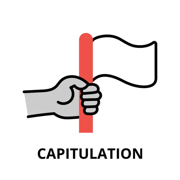 Capitulatie Icoon Concept Politiek Collectie Platte Lijn Vector Illustratie — Stockvector