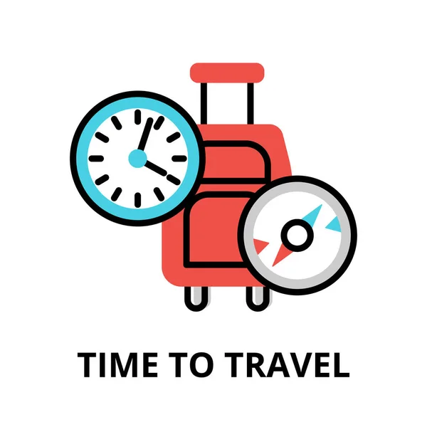 Icon Concept Time Travel Travel Collection Modern Flat Line Design — Image vectorielle