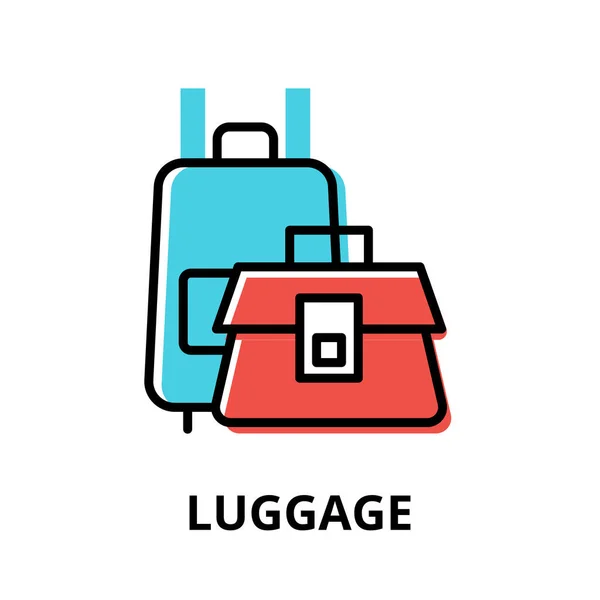 Icon Concept Luggage Travel Collection Modern Flat Line Design Vector —  Vetores de Stock