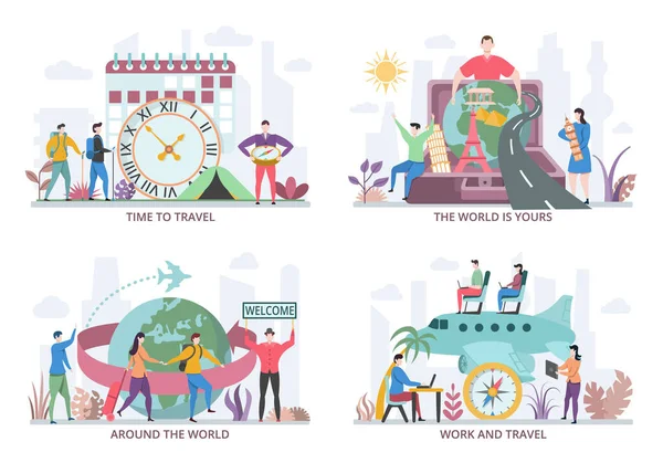 Trip Travel Concepts Modern Flat Design Vector Illustration Graphic Web — 스톡 벡터