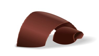 Beyaz arka planda çikolata parçacıkları, yakın plan gerçekçi vektör çizimi