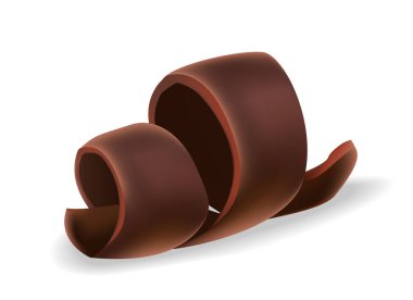 Beyaz arka planda çikolata parçacıkları, yakın plan gerçekçi vektör çizimi