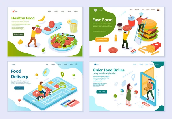 Gıda ve Gıda Teslimatı konseptleri, düz tasarım vektör çizimi, grafik ve web tasarımı için