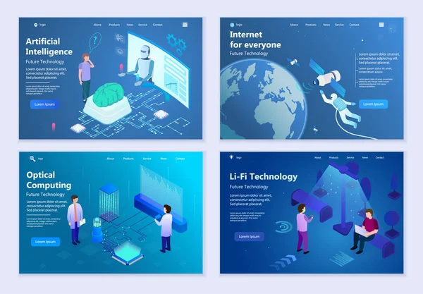 Grafik ve web tasarımı için, 3d izometrik vektör çizimi, Bilgisayar Geleceği Teknolojileri kümesi