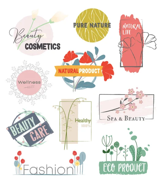 Güzellik Kozmetik Çıkartmaları, grafik ve tasarım için vektör çizimi