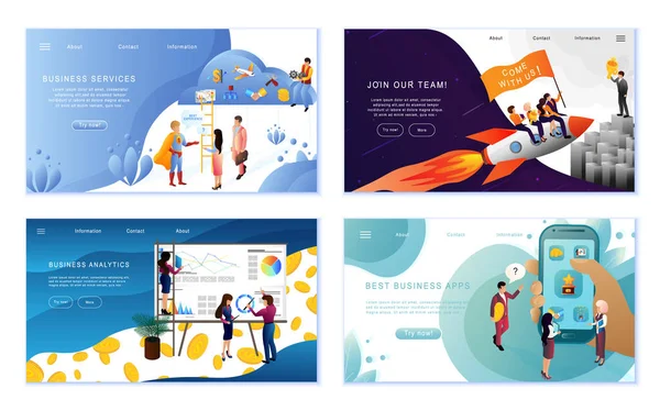 İş kavramları kümesi, düz tasarım vektör çizimi, grafik ve web tasarımı için