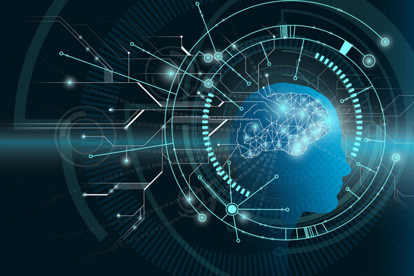 Виртуальная модель Mind Process, векторная иллюстрация, для графического и веб-дизайна