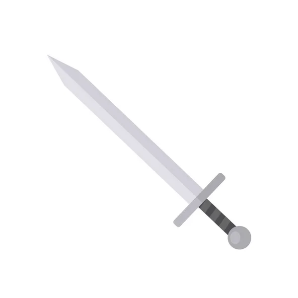 Miecz Odizolowany Białym Tle Metalowe Miecze Rycerskie Płaskim Stylu Zasoby — Wektor stockowy