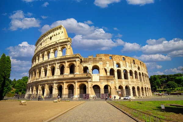 Ancien Colisée Rome Vue Panoramique Sur Colisée Stock Photos — Photo