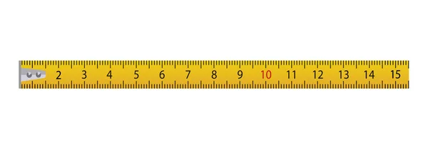 Measure Tape Ruler Isolated White Background Metric Measurement Yellow Carpenter — Stock Vector