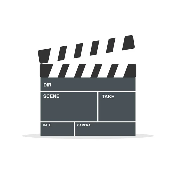Inspelning Clapper Styrelse Isolerad Vit Bakgrund Filmkoncept Vektorbestånd — Stock vektor