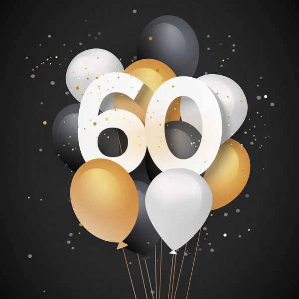 Feliz Aniversário Anos Balões Fundo Cartão Saudação Anos Aniversário 60Th — Vetor de Stock