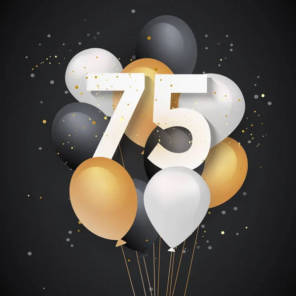 Buon 75Esimo Compleanno Palloncini Sfondo Biglietto Auguri Anni 75Esima Festa — Vettoriale Stock