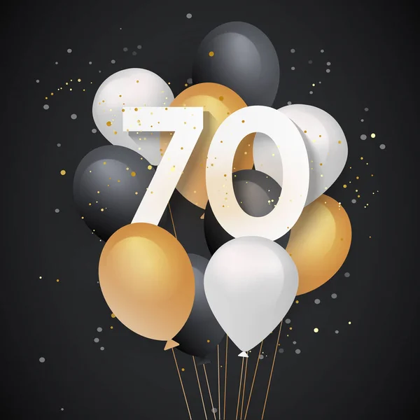 Feliz Aniversário Anos Balões Fundo Cartão Saudação Anos Aniversário 70Th — Vetor de Stock