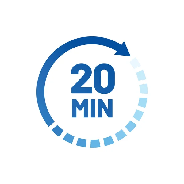 20分钟图标隔离在白色背景 烹饪时间的概念 20分钟等候时间图标 矢量存量 图库插图