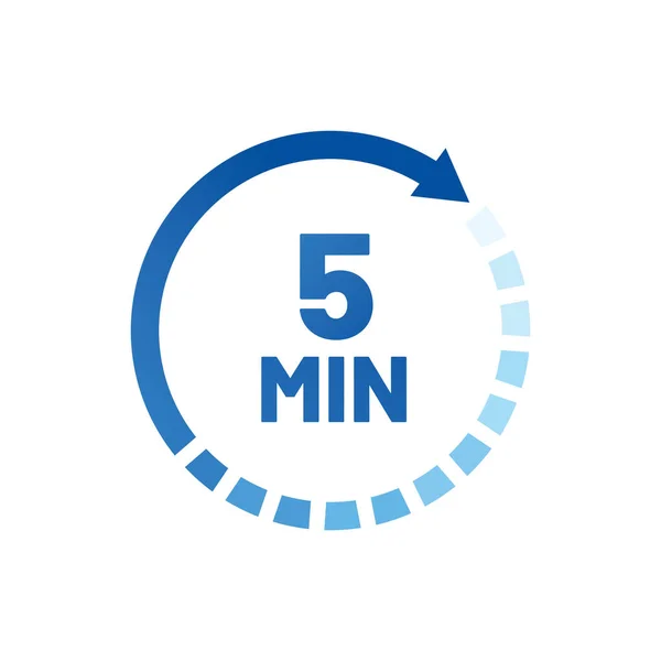Icono Cinco Minutos Aislado Sobre Fondo Blanco Concepto Tiempo Cocción — Vector de stock