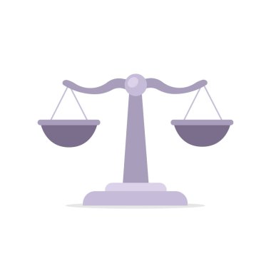Weighing scale isolated on white background. Justice weighing scales. Vector stock