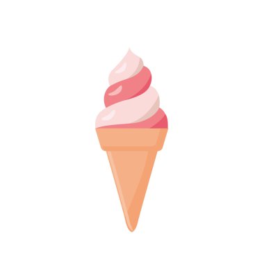 Dondurma beyaz arka planda izole edilmiş. Yaz konsepti.