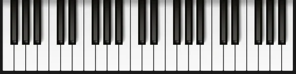 Banner Realista Teclas Piano Vista Superior Del Piano Concepto Musical —  Fotos de Stock