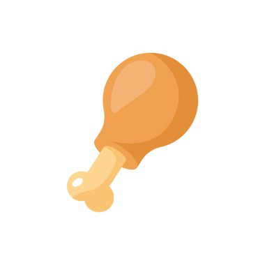 Kızarmış tavuk bacağı beyaz arka planda izole edilmiş. Yiyecek ve içecek. Vektör deposu