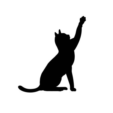 Cat isolated on white background. A silhouette cat. Pet animal. Vector stock