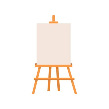 Wooden easel isolated on white background. Easel cartoon style. Vector stock