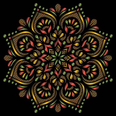 Mandala desen rengi Stencil karalamaları yaratıcı ve tebrik kartları, posterler, el ilanları, afişler ve kapaklar için iyi bir ruh hali çizer   