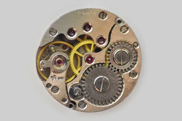 機械式時計の動き メカニズムのマクロ写真 — ストック写真