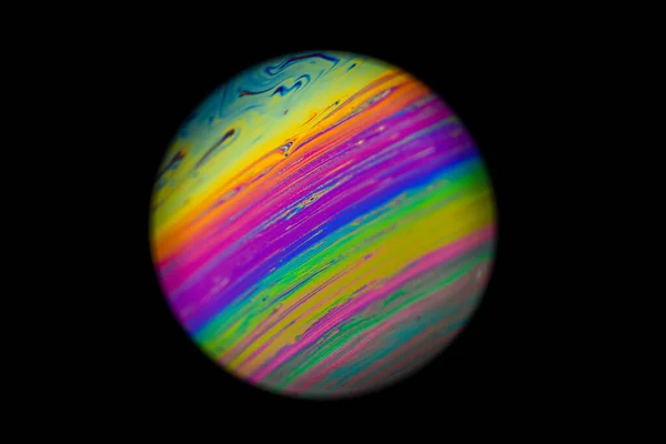 Абстрактная Многоцветная Психоделическая Планета Мыльный Пузырь Крупным Планом Инопланетная Планета — стоковое фото