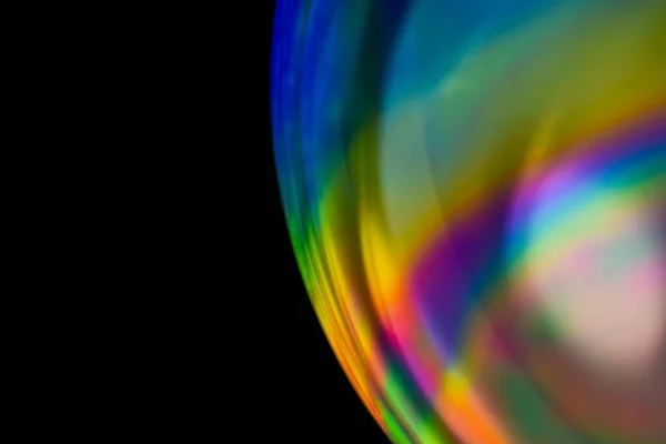 Close Soap Bubble Rainbow Spectrum Reflection Lens Dark Background Abstract — стоковое фото