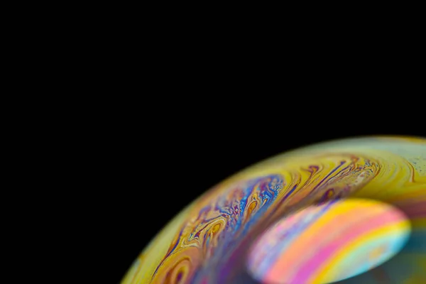 Soap Bobble Close Multicolor Psychedelic Alien Planet Atmosphere Darkness Universe — стоковое фото
