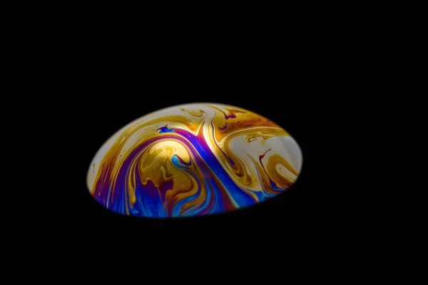 Multicolor Psychedelic Alien Planet Atmosphere Darkness Universe Soap Bobble Close — стоковое фото