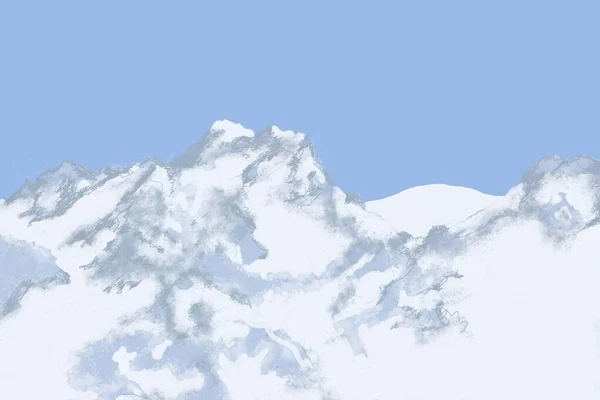 Illustration Beautiful Mountains Winter — Stok fotoğraf