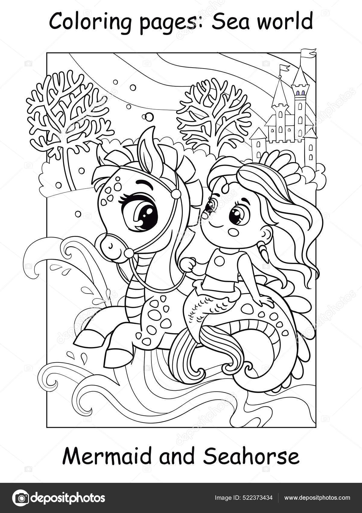 Desenhos para colorir: Cavalo Marinho para Colorir