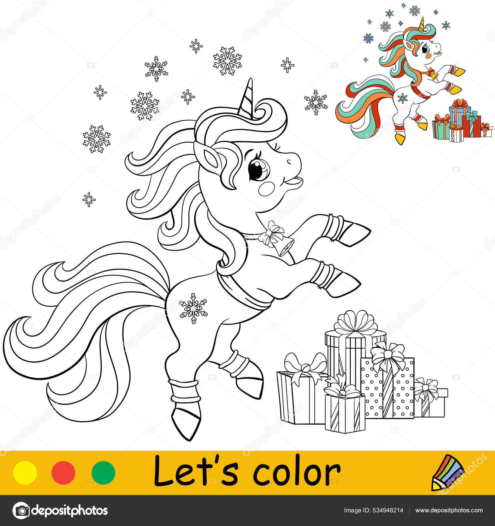 vector desenho de unicornio para criança colorir Stock Illustration
