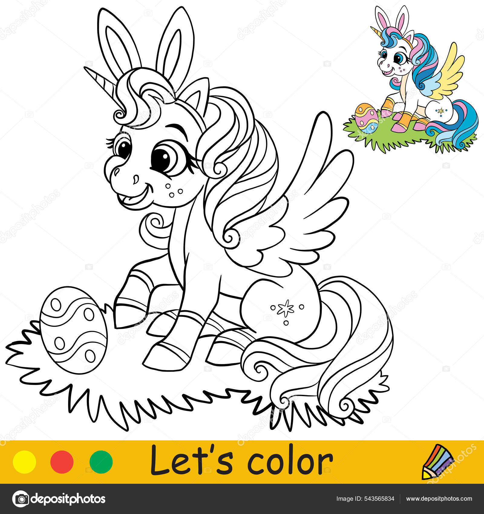 Desenho de Unicórnio com asas para Colorir - Colorir.com