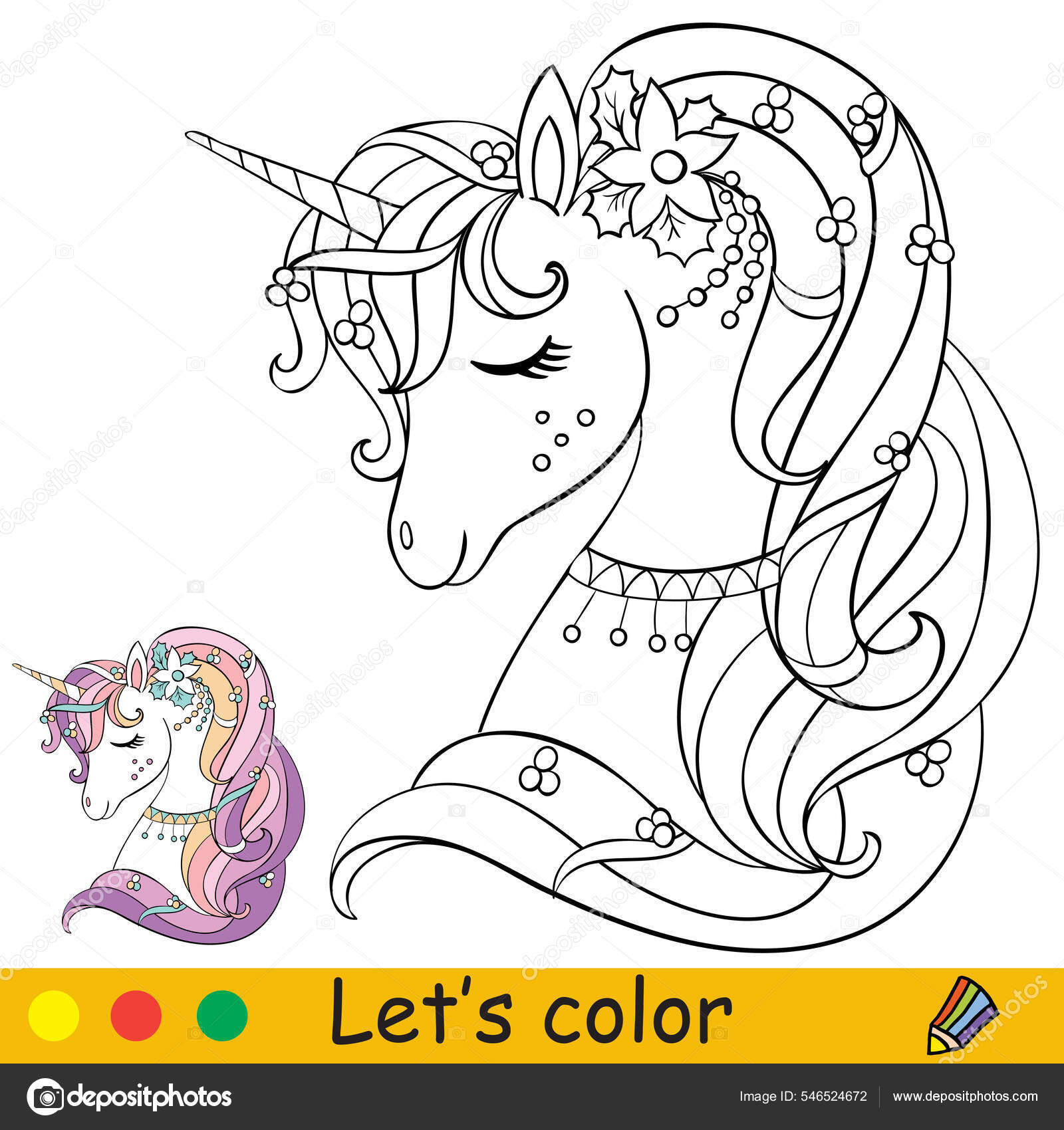 Desenho de Unicórnio com asas para Colorir - Colorir.com