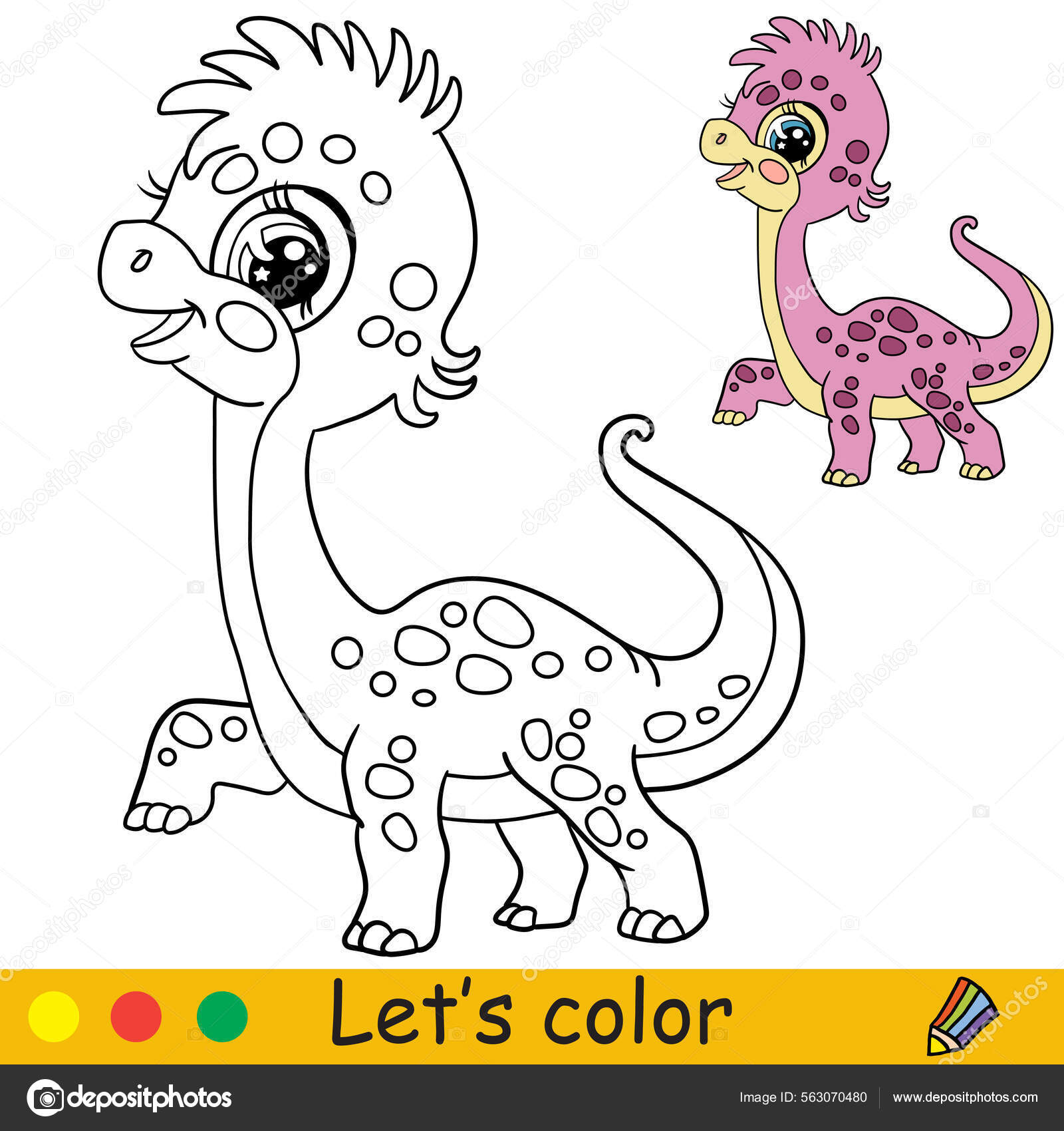 desenho de Desenhos para colorir para crianças, dinossauro em um 