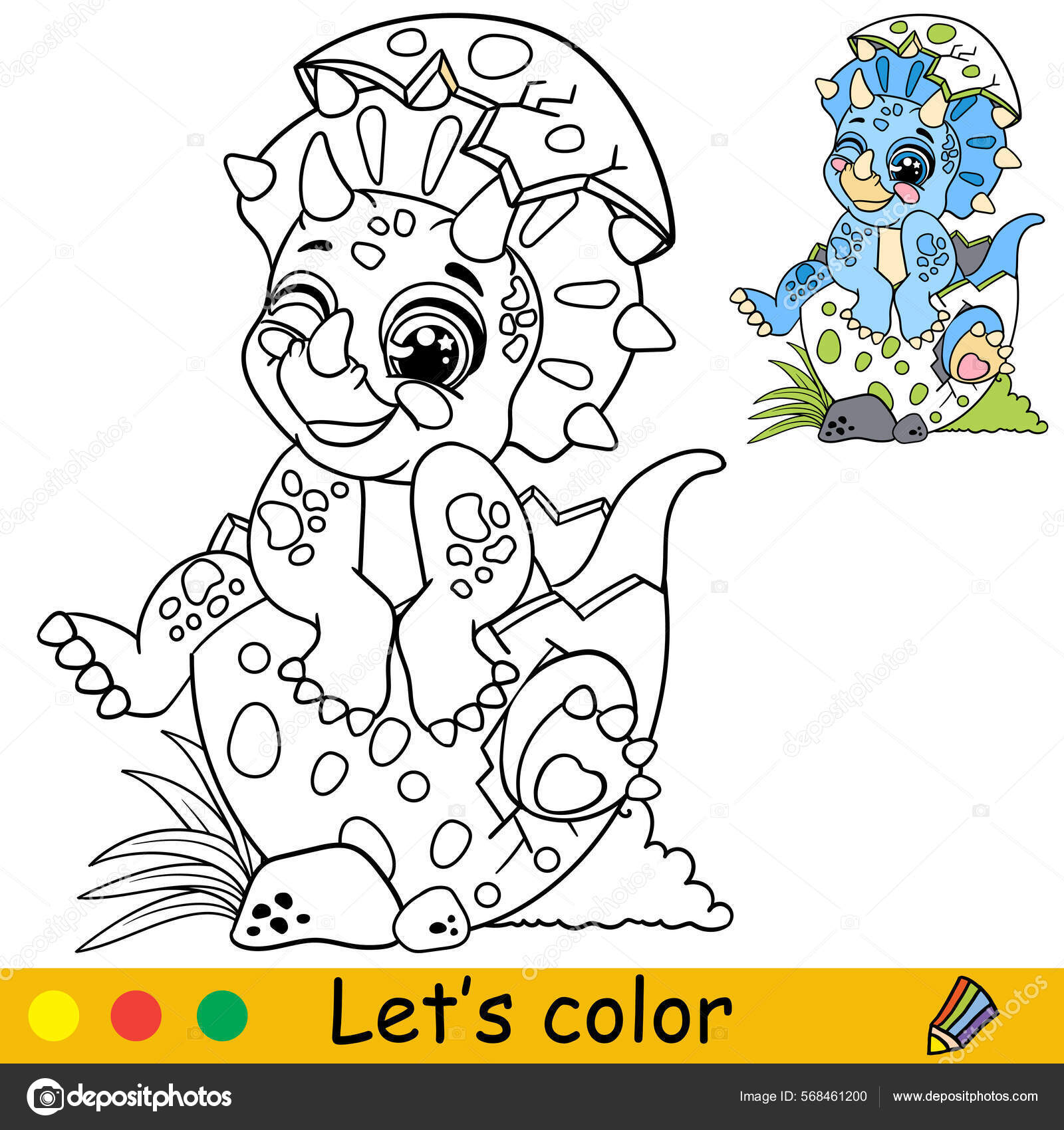 desenho de Desenhos para colorir para crianças, dinossauro em um